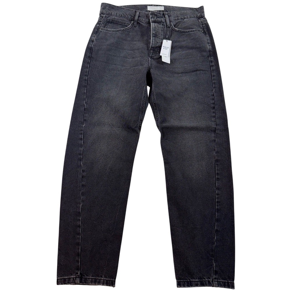Topman Washed Black Slim Tapered Jeans 30x32 Stretch Denim‎ NWT Mens